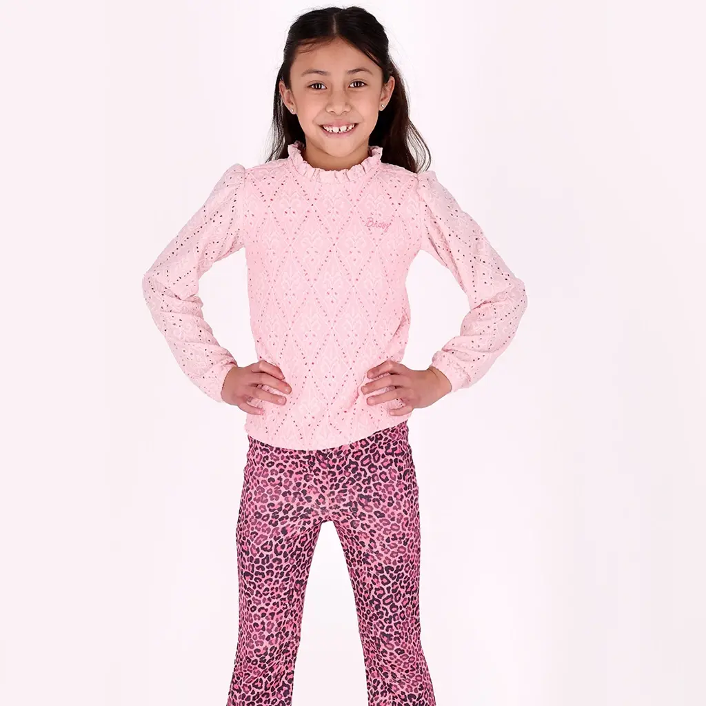 Broek Priya flared (blush leopard)