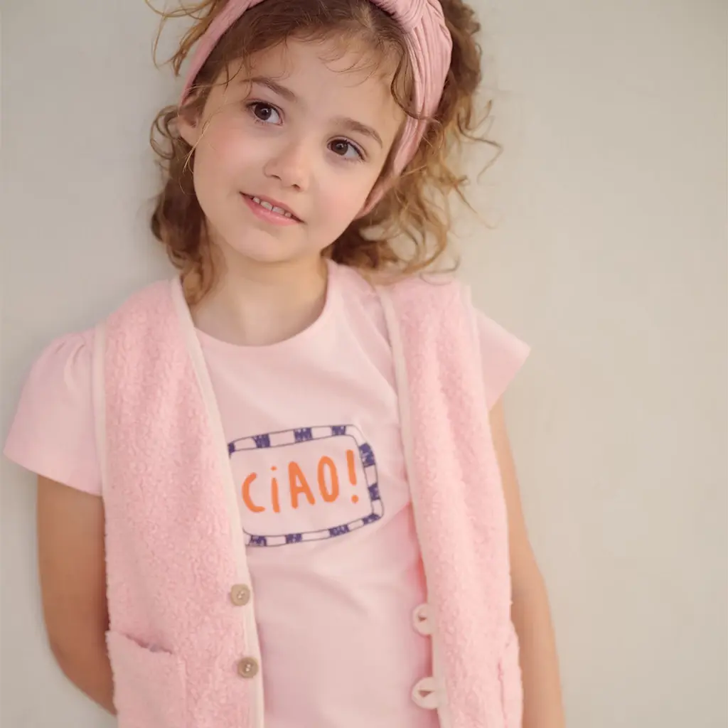 T-shirt Kiss (pale blush pink)