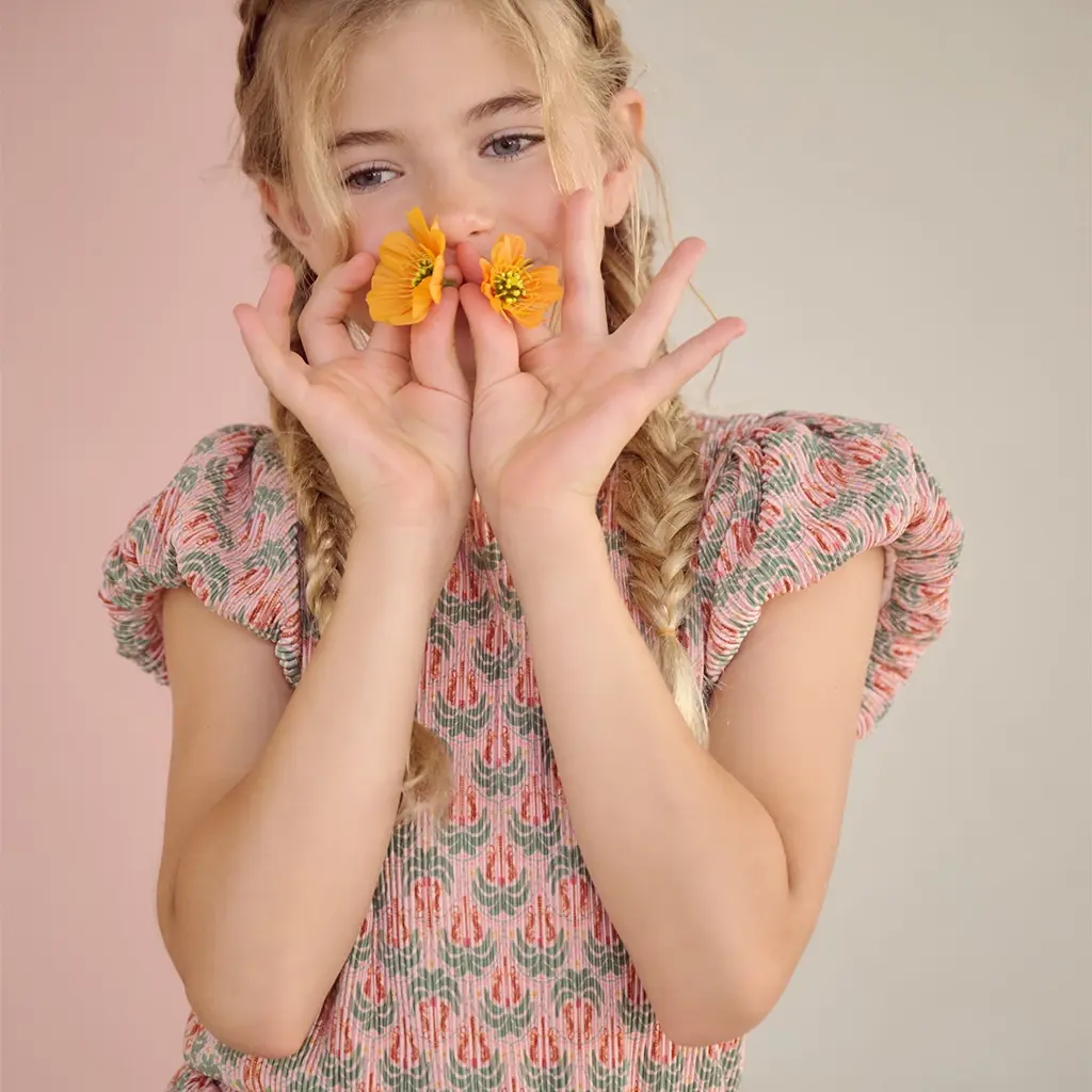 Jurk Miron plisse (sage green)