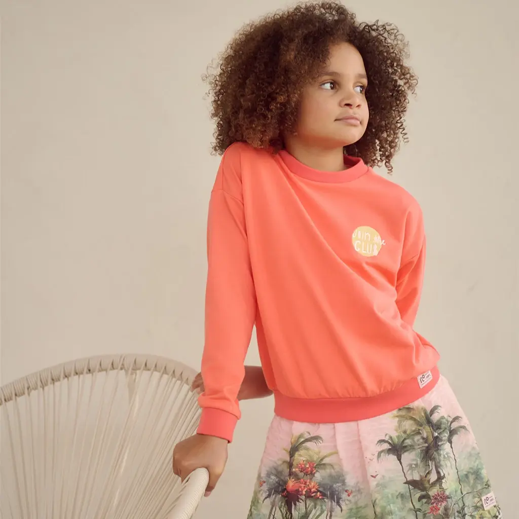Trui Konono backprint (orange coral)