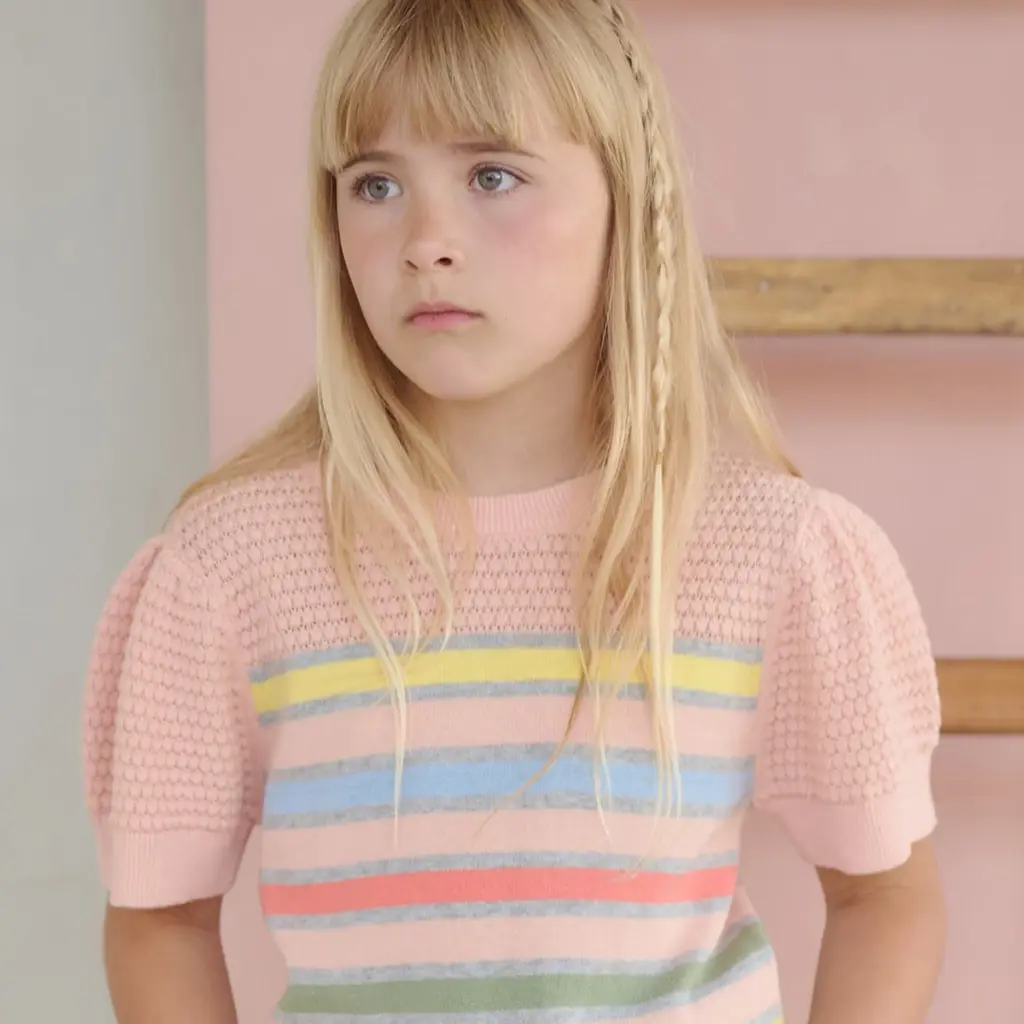 Gebreide t-shirt Kerala (pale blush pink)