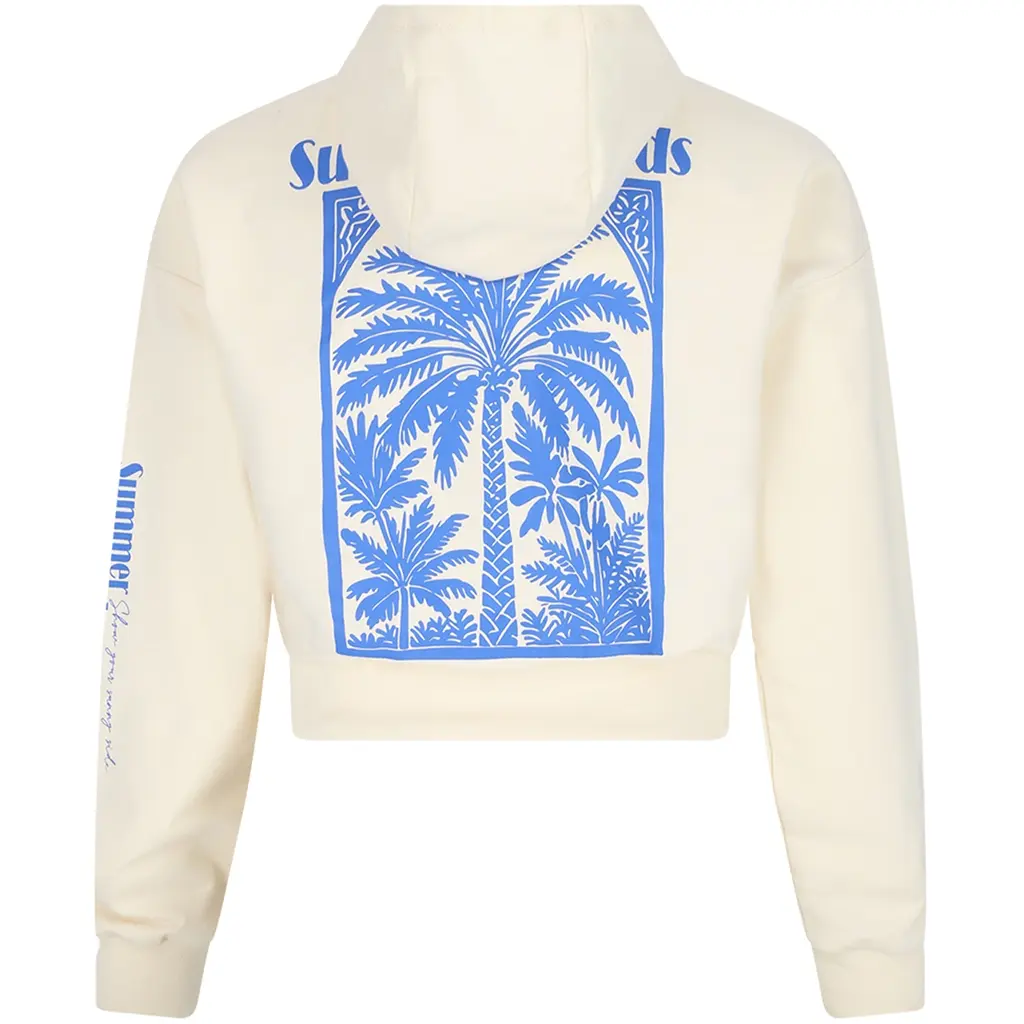 Trui hoodie Kumy backprint (pearled ivory)