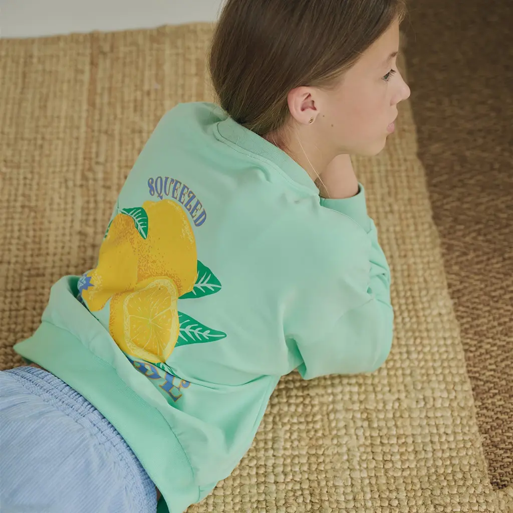 Trui Kim backprint (neptune green)