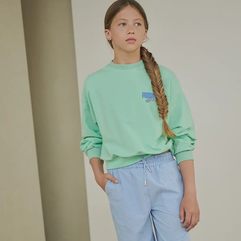 Trui Kim backprint (neptune green)