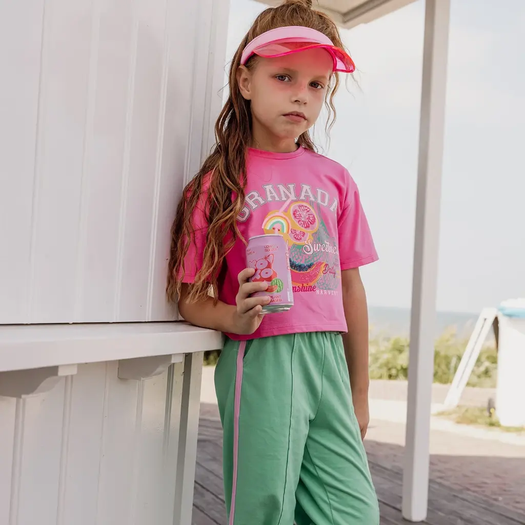 Broek sweat wide fit (bright green)