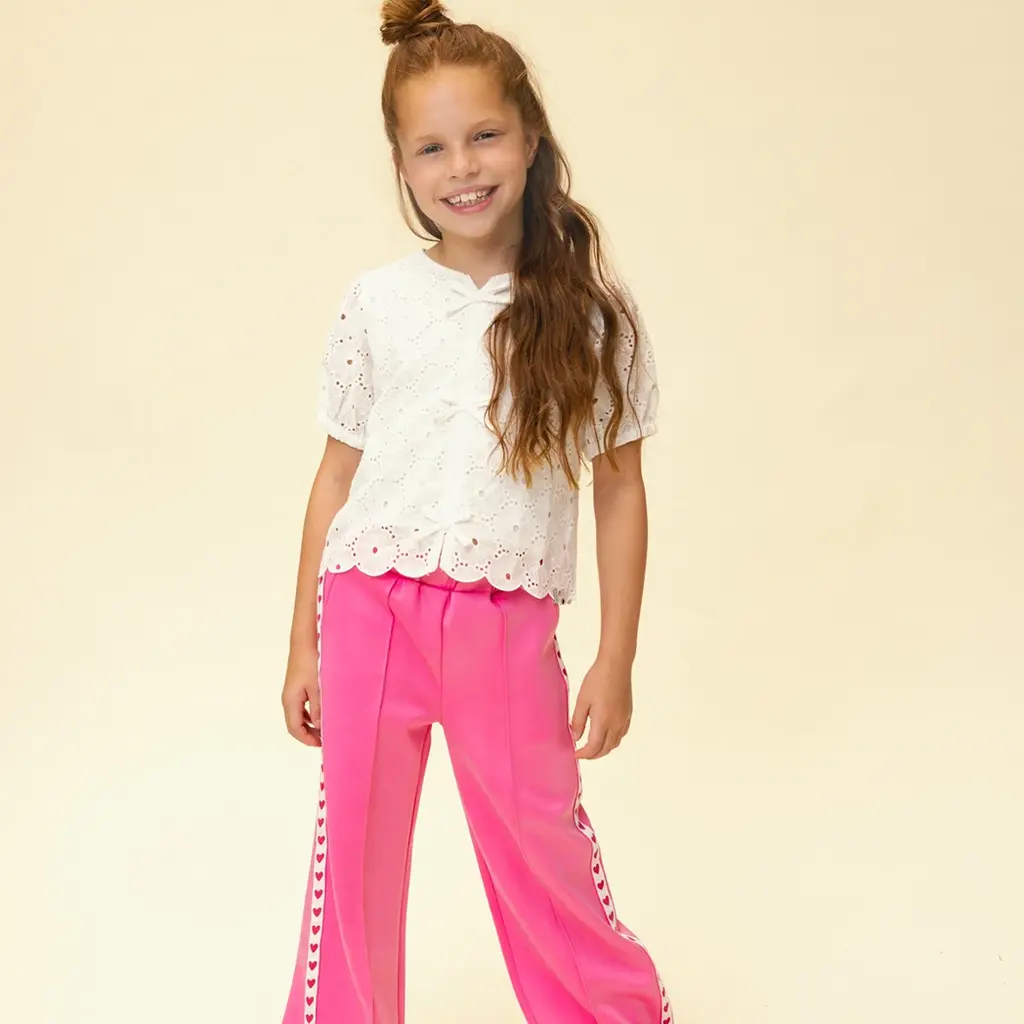 Broek sweat wide fit (bubblegum)
