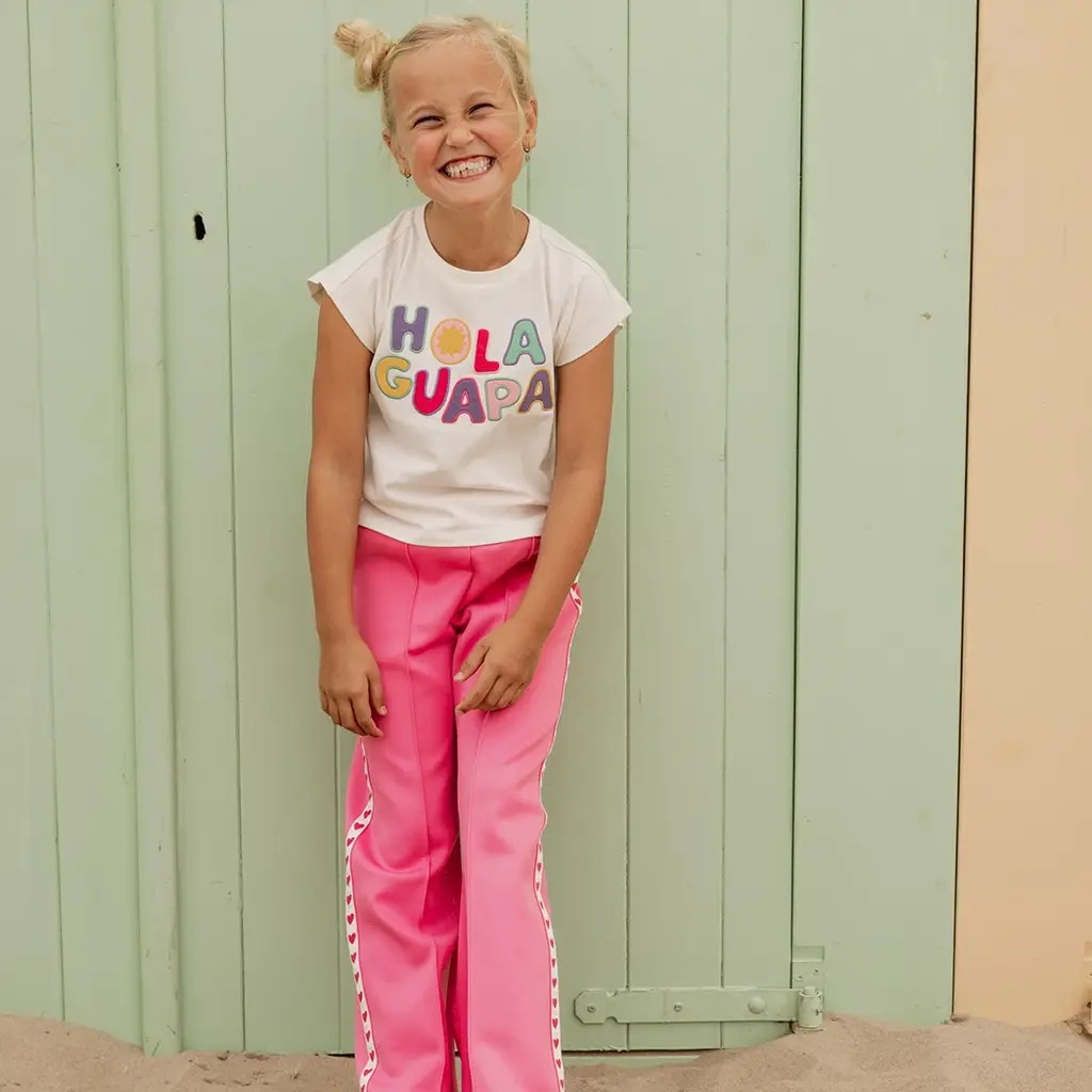 Broek sweat wide fit (bubblegum)