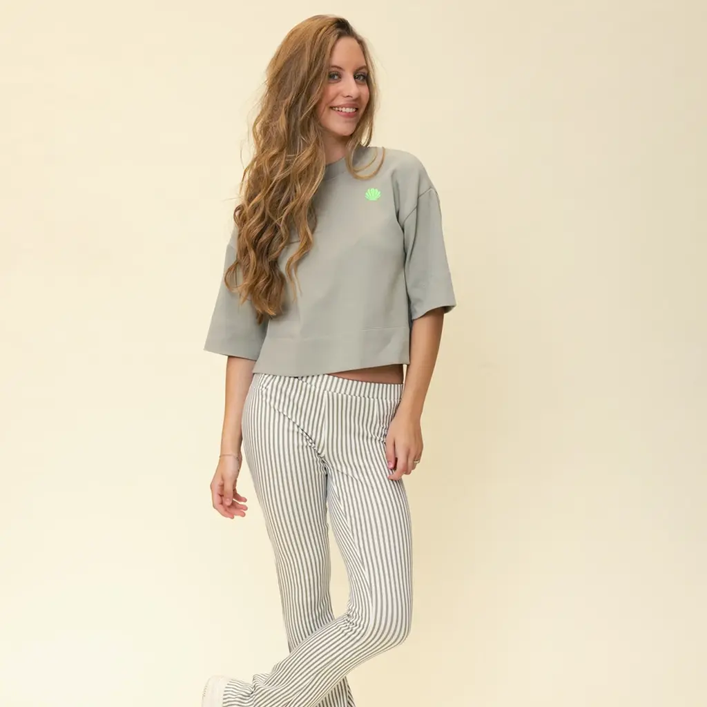 Broek flared (beach stripe)