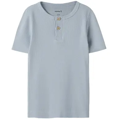 T-shirt granddad rib Kab (blue fog)