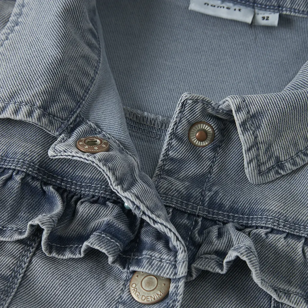 Spijkerjasje ruffle Julia (light blue denim)