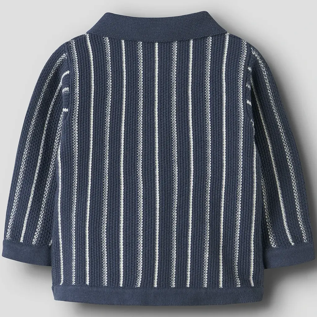 Gebreid vestje met polo kraagje Floppi (vintage indigo)