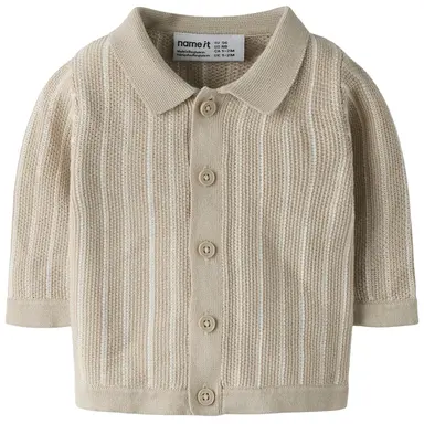 OP=OP! Gebreid vestje met polo kraagje Floppi (chateay gray)