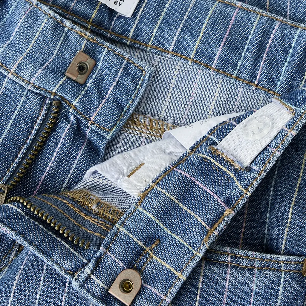 Jeans WIDE LEG streep Rose (medium blue denim stripes)