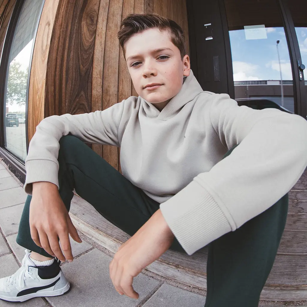 Trui hoodie Nigel (pebble stone)