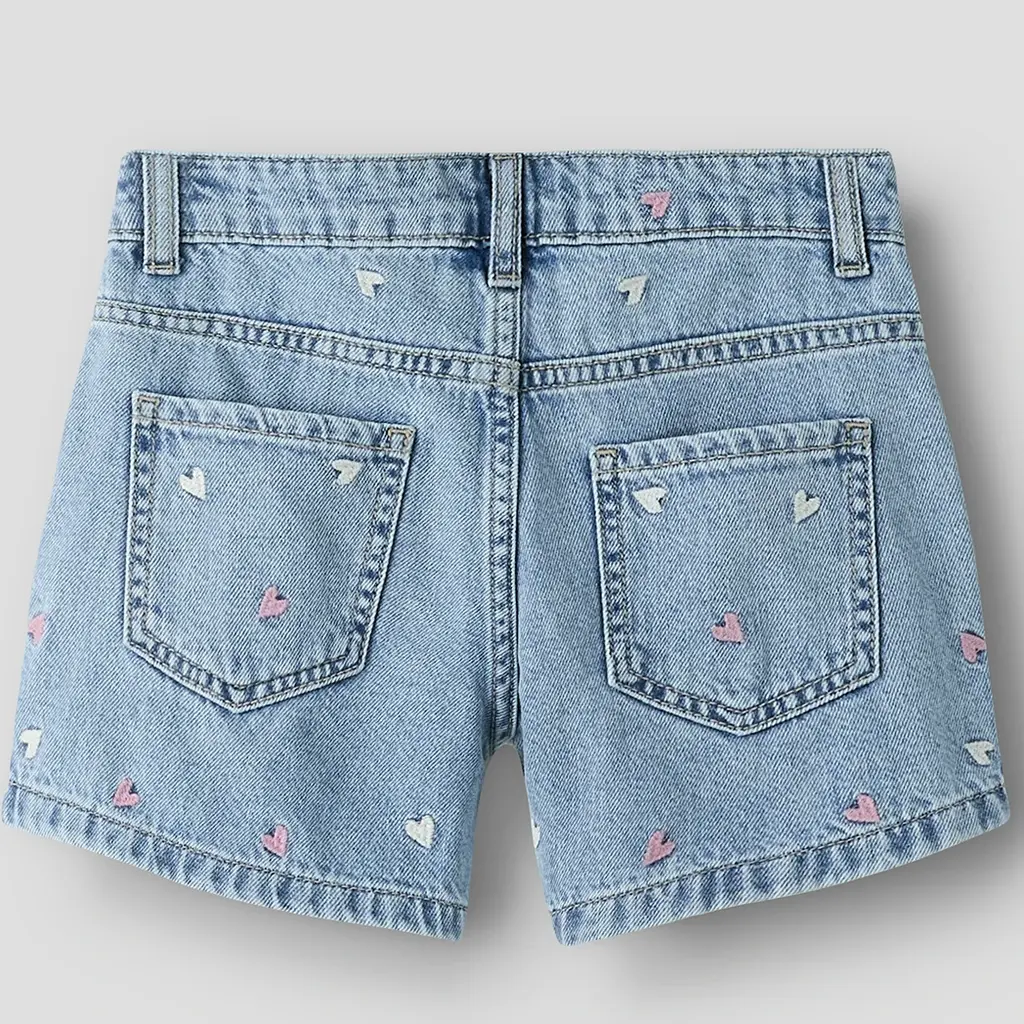 Korte spijkerbroek REGULAR FIT Bella (light blue bleached denim multi heart)