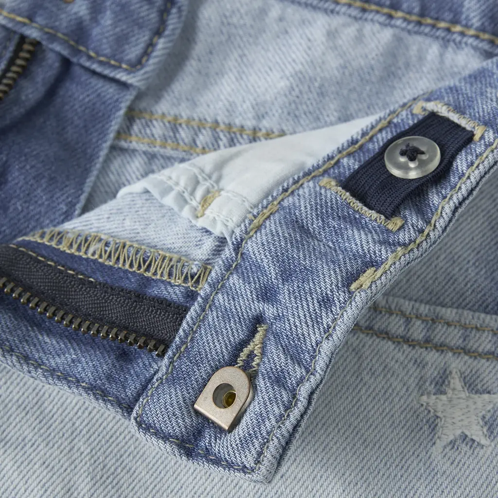 Korte spijkerbroek REGULAR FIT Bella (light blue bleached denim stars)