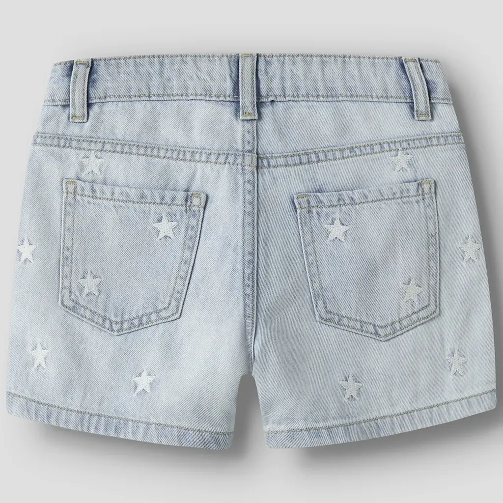 Korte spijkerbroek REGULAR FIT Bella (light blue bleached denim stars)