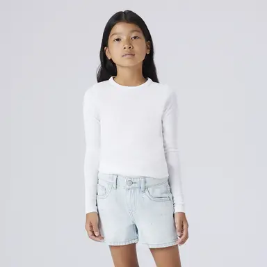 Korte spijkerbroek rhinestone REGULAR FIT Rose (light blue denim)