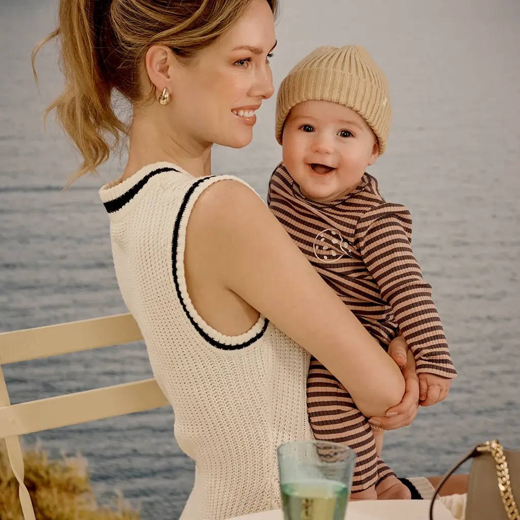 Broekje tricot rib streepje Julan (after dark)