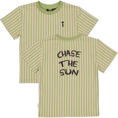 T-shirt Danley backprint (aop coral white stripe)