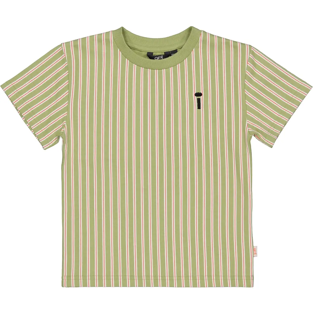 T-shirt Danley backprint (aop coral white stripe)