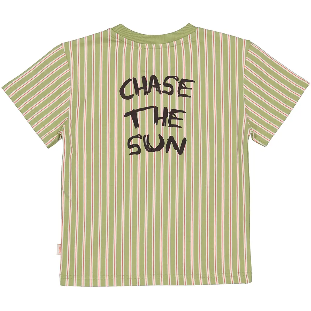 T-shirt Danley backprint (aop coral white stripe)