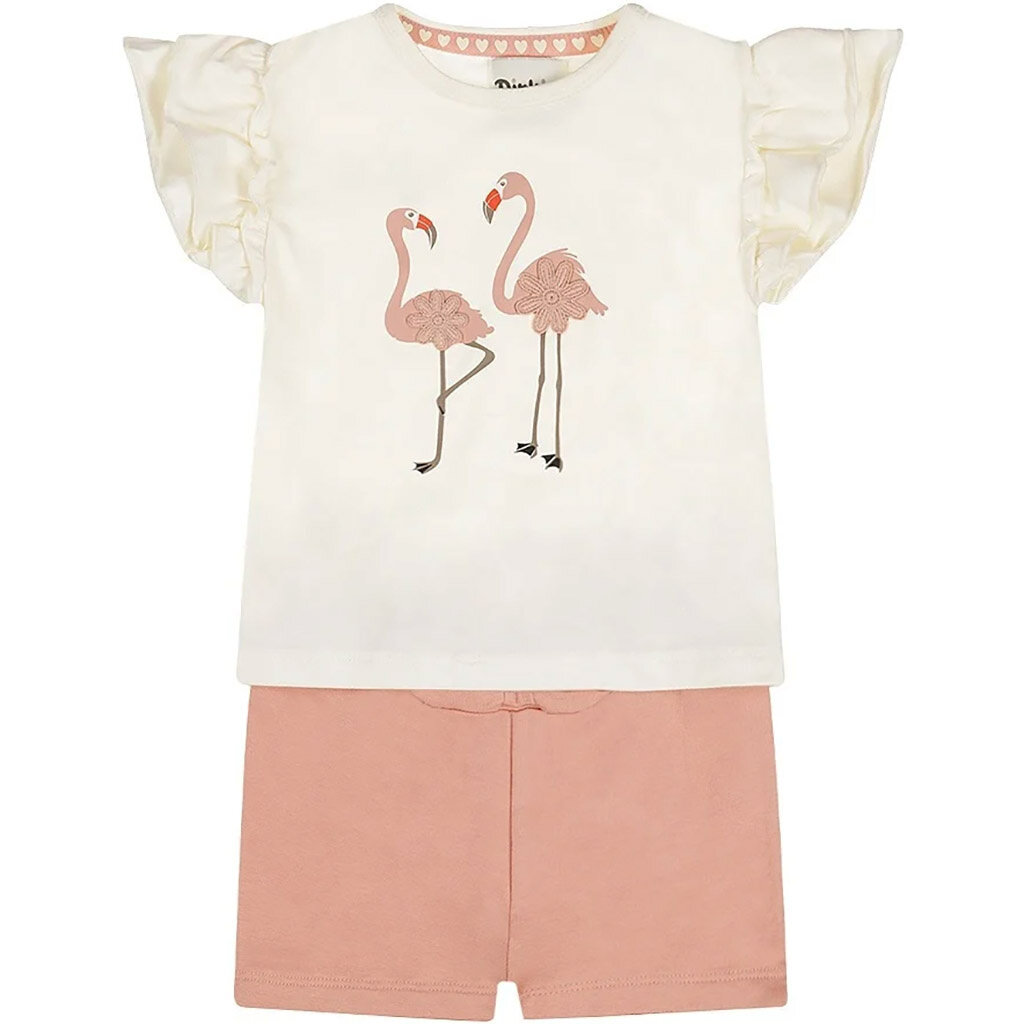 Tweedelig setje (off-white) - t-shirtje met kort broekje