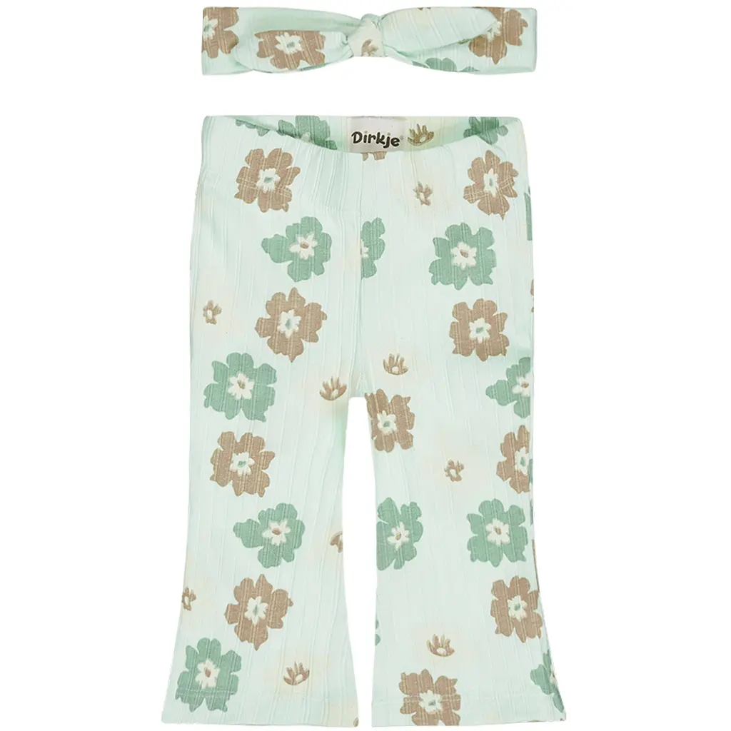 Broekje/legging flared met haarbandje (light aqua)