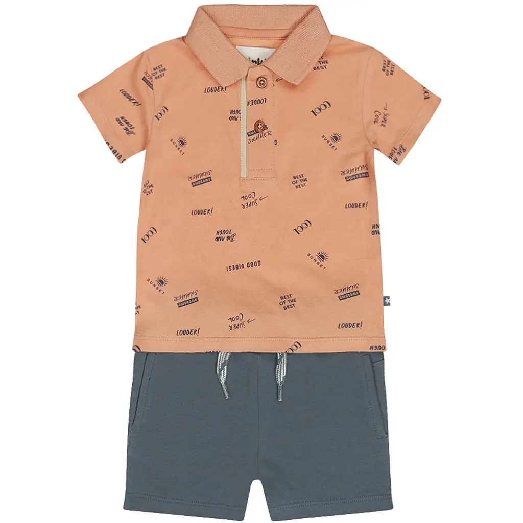 Tweedelig setje (orange) - polo met kort broekje