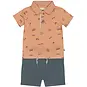 Dirkje Tweedelig setje (orange) - polo met kort broekje