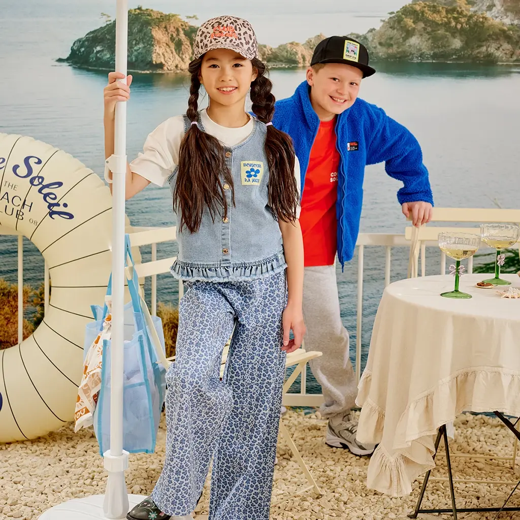 Broek panter WIDE LEG Selin (dusty blue)