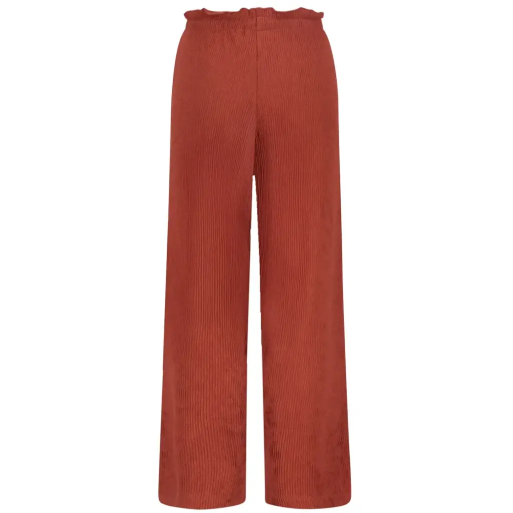 Broek Fenna satijn plisse (desert stone)