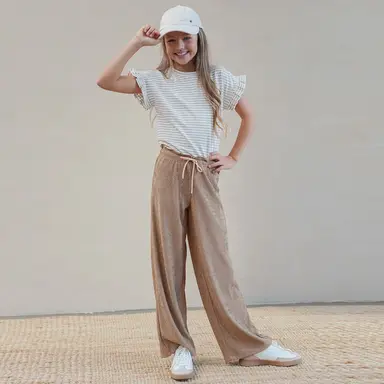 Broek Fenna satijn plisse (olive)