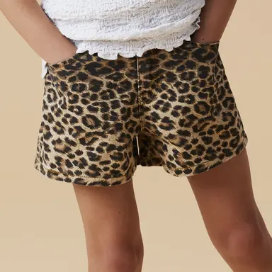 Korte broek MOM FIT Rose (silver mink leopard)