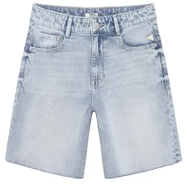 Korte spijkerbroek (used light denim)