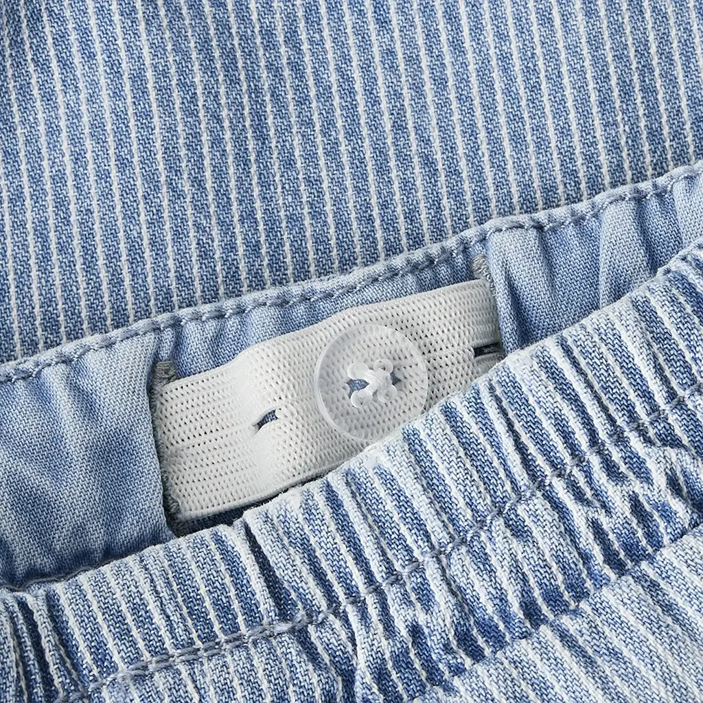 Kort broekje streepje Ryan (light blue denim)