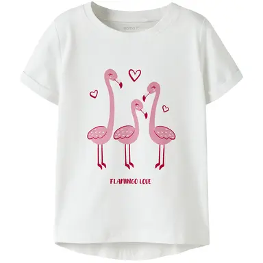 T-shirt Vix (bright white flamingo love)