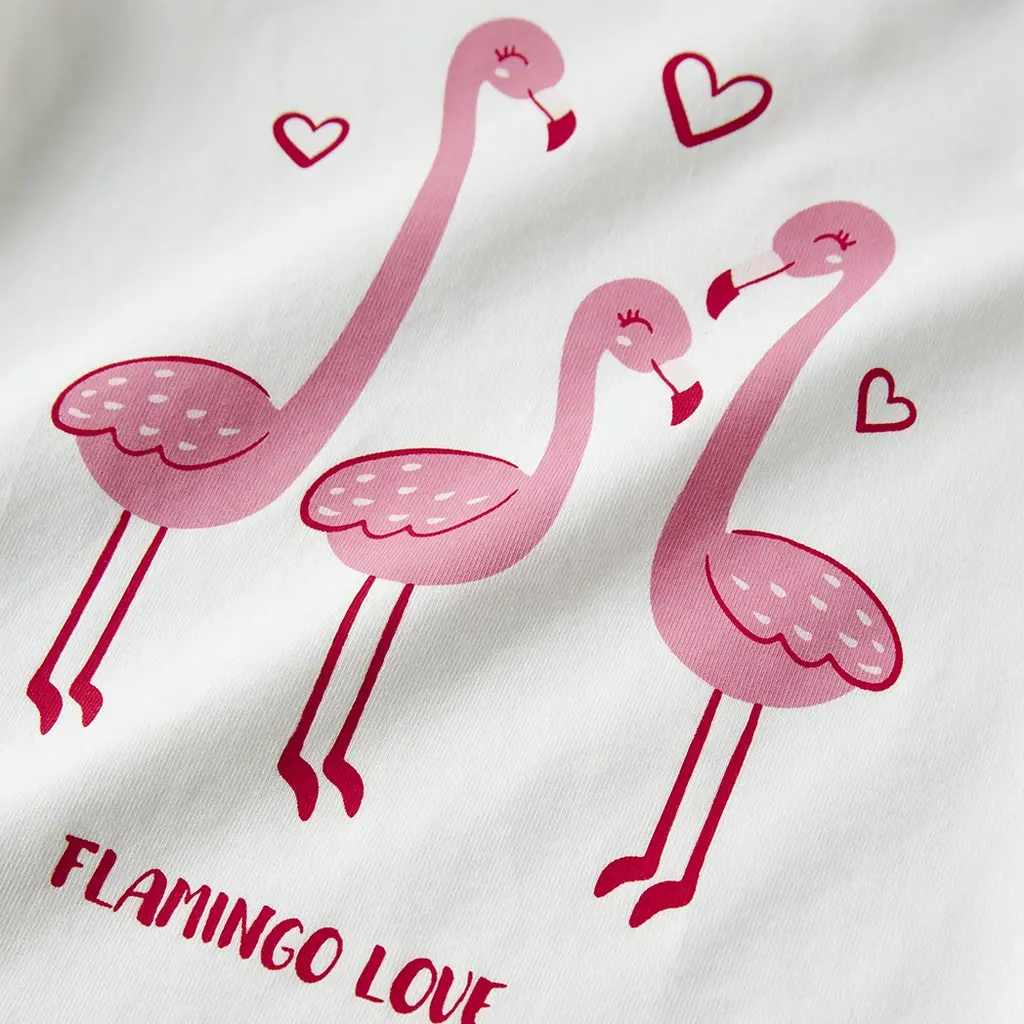 T-shirt Vix (bright white flamingo love)