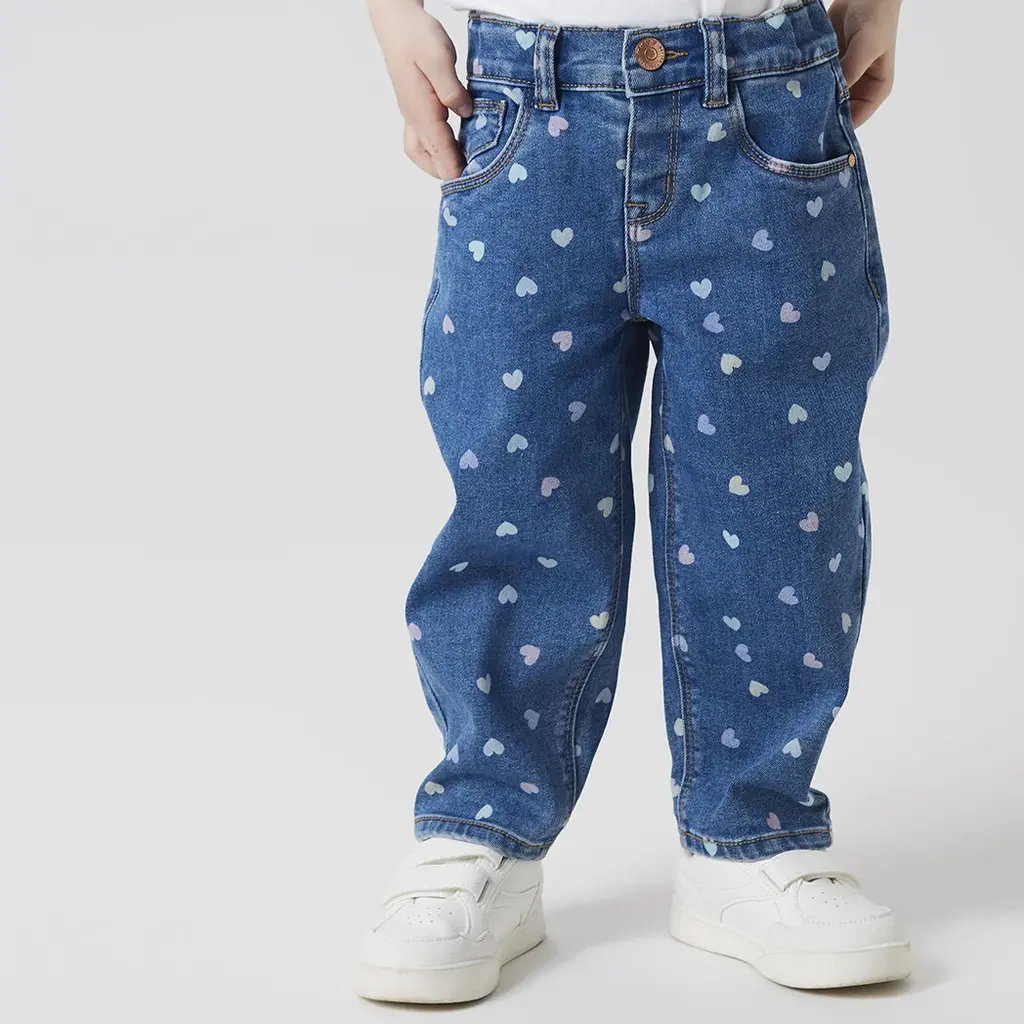 Jeans MOM FIT Bella (denim blue hearts)