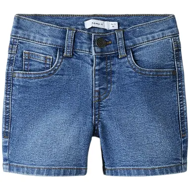 Korte broek MOM FIT twill Rose (medium blue denim)