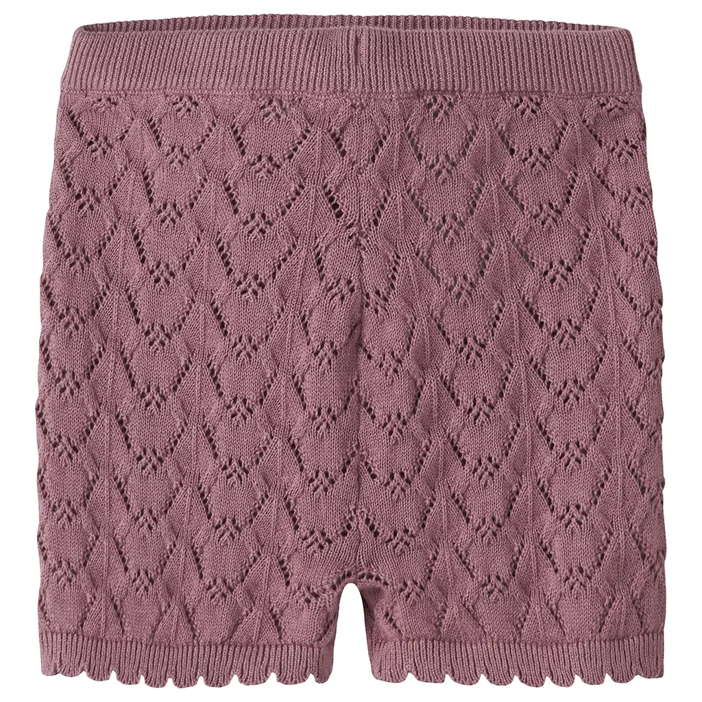Gebreid kort broekje (mesa rose)