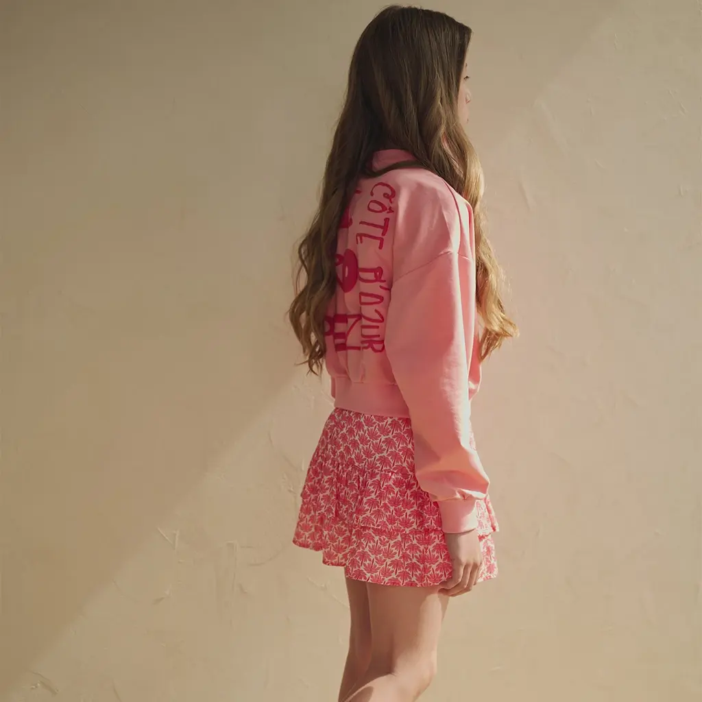 Trui Kex cropped backprint (peach blossom)