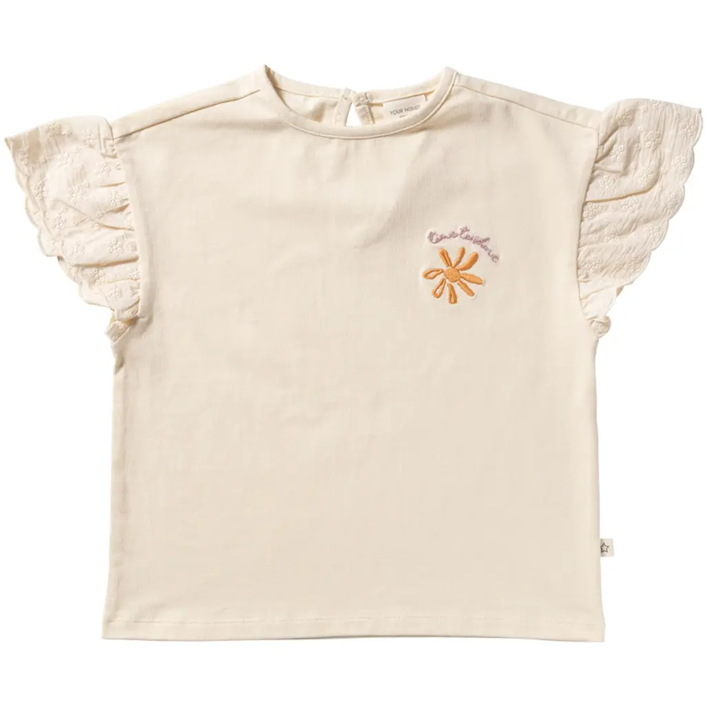 T-shirt broderie wide fit (white swan)