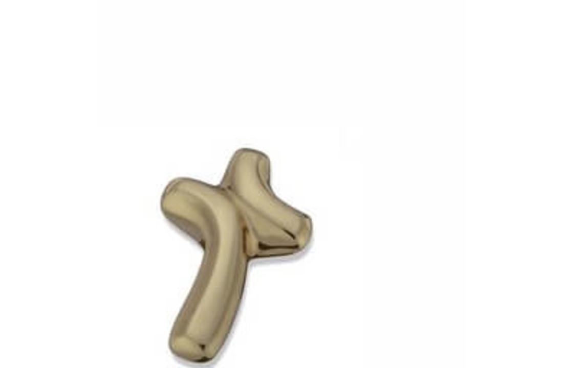 Mini Urn Messing Goud Kruis