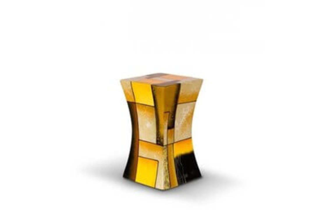 Glasfiber urn Diabolo Klein Geel