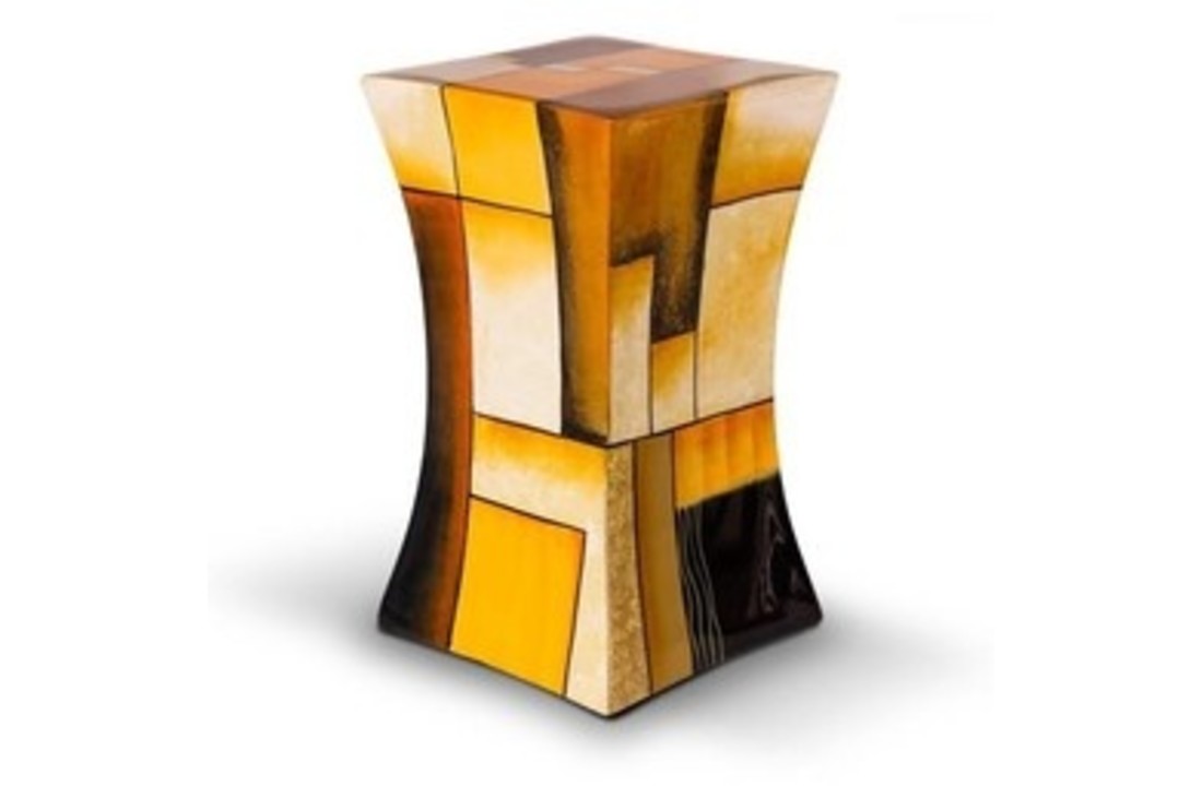 Glasfiber urn Diabolo Geel