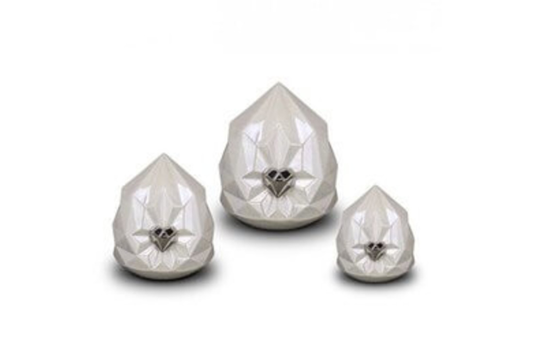 Keramische Diamant Urn Wit