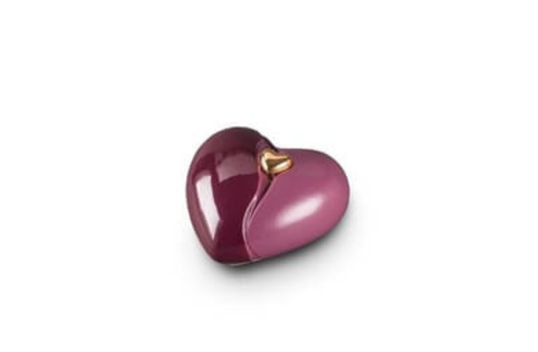 Kleine Keramisch urn hart Roze