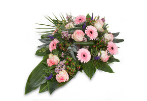 Roze Rouwbloemstuk Luxe