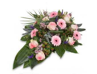 Roze Rouwbloemstuk Luxe